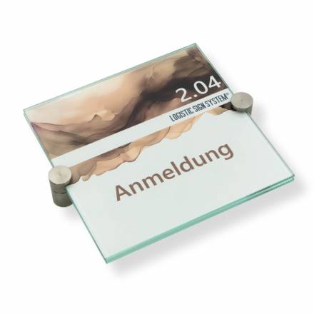 Glasschilder-Tuerschilder Türschild VITRUM K , Glasschild, Büroschild, Doppelglasschild